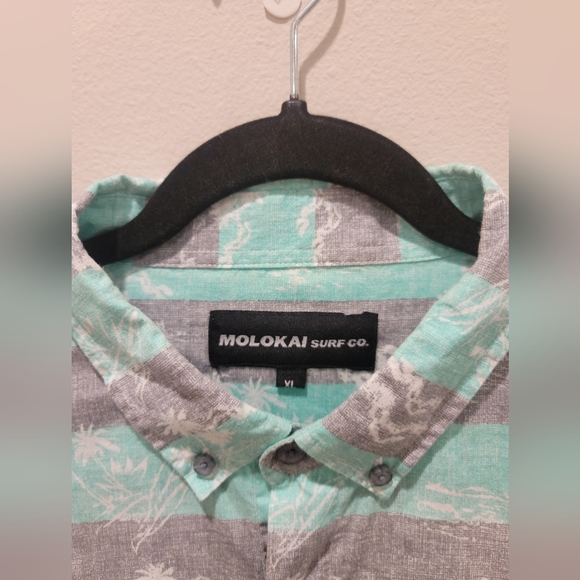 Molokai Surf Co. Men's Palm tree print top Button Down Size XL - Picture 3 of 4